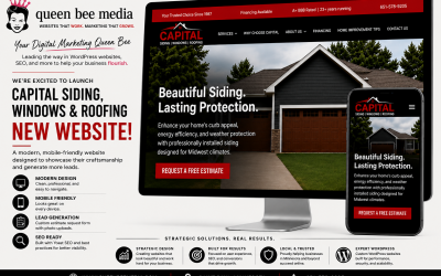 Queen Bee Media Launches New WordPress Website for Capital Siding, Windows & Roofing