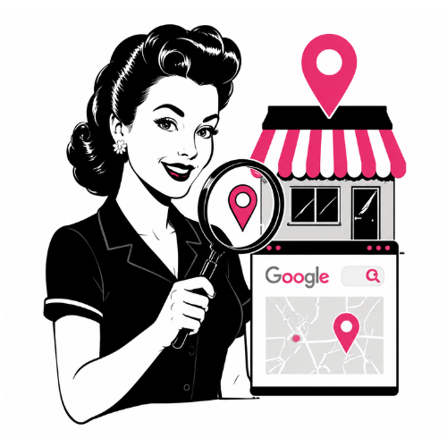 Retro illustration representing WordPress website design and development services by Queen Bee Media.