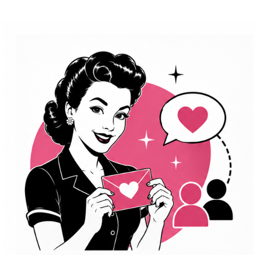 Retro-style illustration representing qualified lead generation and customer acquisition.