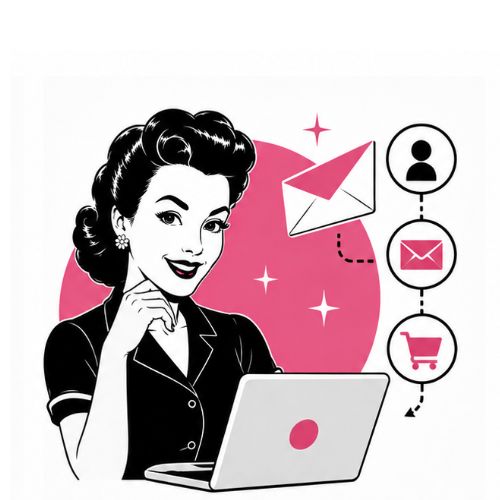 Illustration showing conversion optimization and turning visitors into customers.