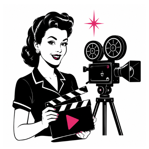 Retro illustration representing WordPress website design and development services by Queen Bee Media.